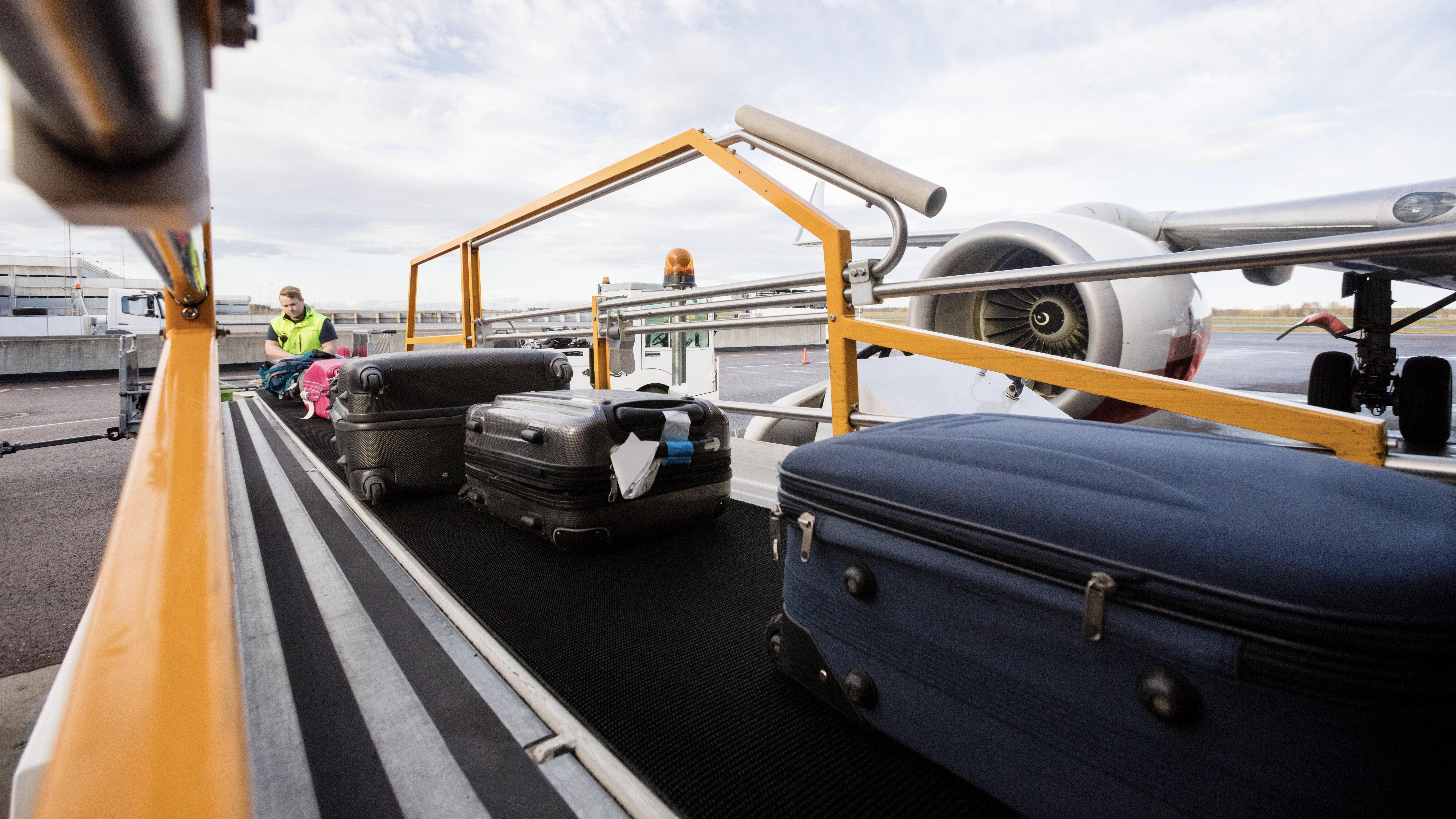 Checked bags at an airport